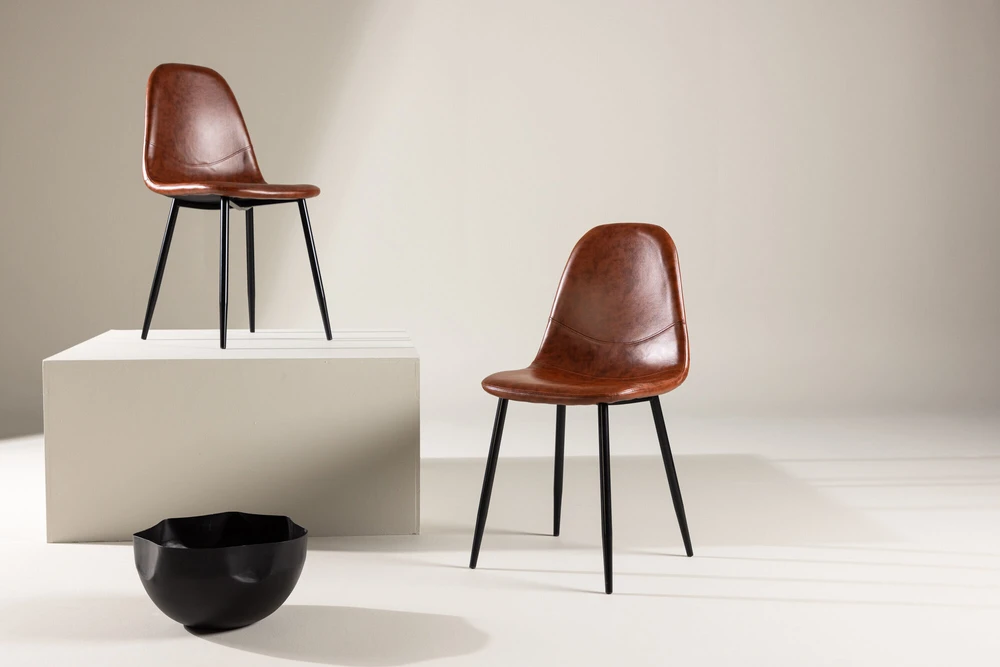 Venture Design Venture Home Valgomojo kėdės Polar, 2vnt., rudos/juodos