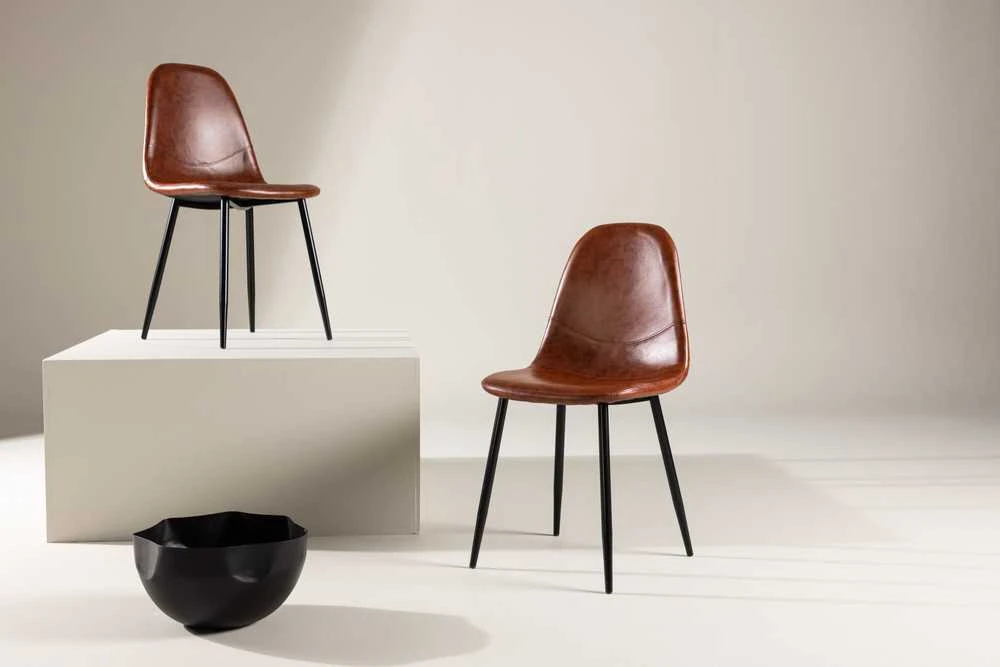 Venture Design Venture Home Valgomojo kėdės Polar, 2vnt., rudos/juodos