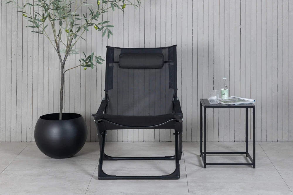 Venture Design Kėdė, Sevilijos sulankstoma atsipalaidavimo, 84x89x63 cm, Juoda