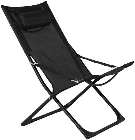 Venture Design Kėdė, Sevilijos sulankstoma atsipalaidavimo, 84x89x63 cm, Juoda