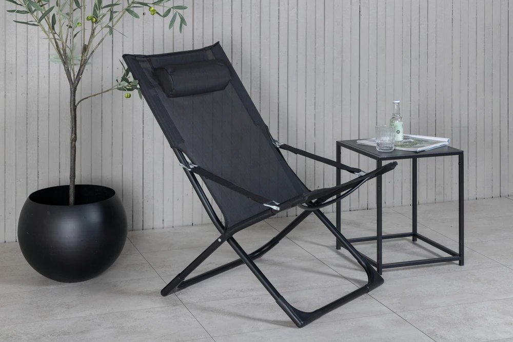 Venture Design Kėdė, Sevilijos sulankstoma atsipalaidavimo, 84x89x63 cm, Juoda