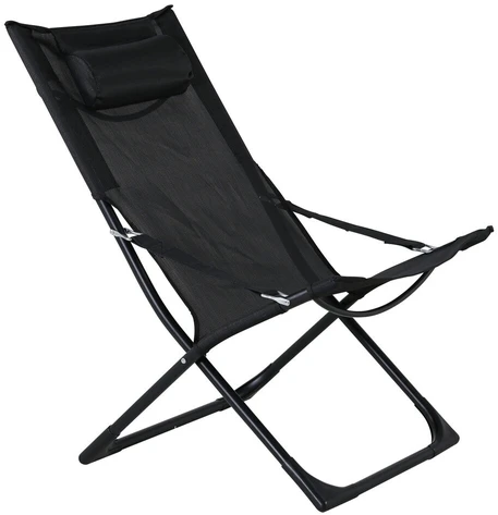 Venture Design Kėdė, Sevilijos sulankstoma atsipalaidavimo, 84x89x63 cm, Juoda