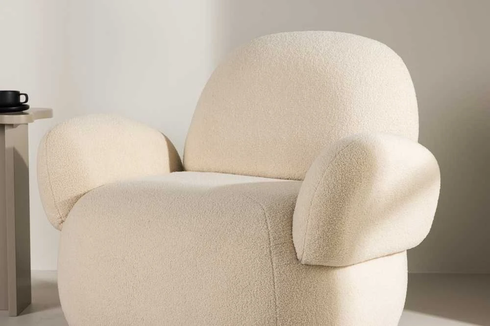 Fotelis Venture Design Kėdė, Sevilla viengulė sofa, 84x87x105 cm, kreminė spalva