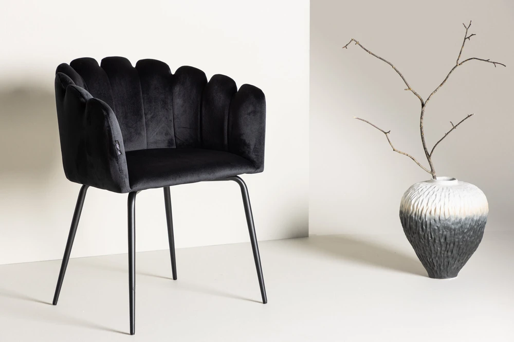 Venture Design Kėdė su rankenėlėmis, Limhamn, 54x61x76.56 cm, juoda