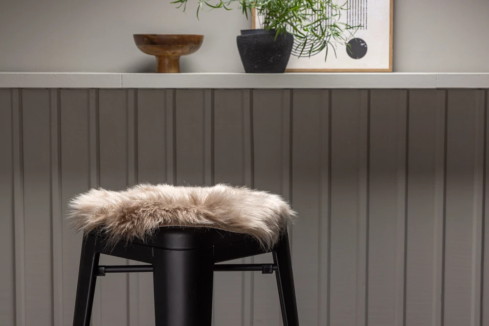 Venture Design Kėdės pagalvė, Katy poliesteris dirbtinė kailio imitacija, 34 cm, ruda