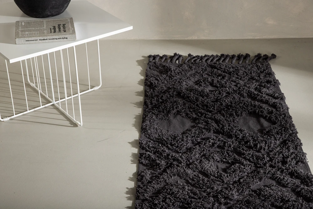 Venture Design Kilimas, Hilma medvilnės, 200x70 cm, Tamsiai pilkas