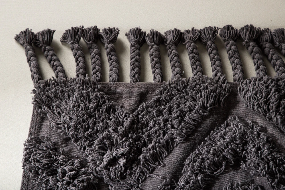 Venture Design Kilimas, Hilma medvilnės, 200x70 cm, Tamsiai pilkas