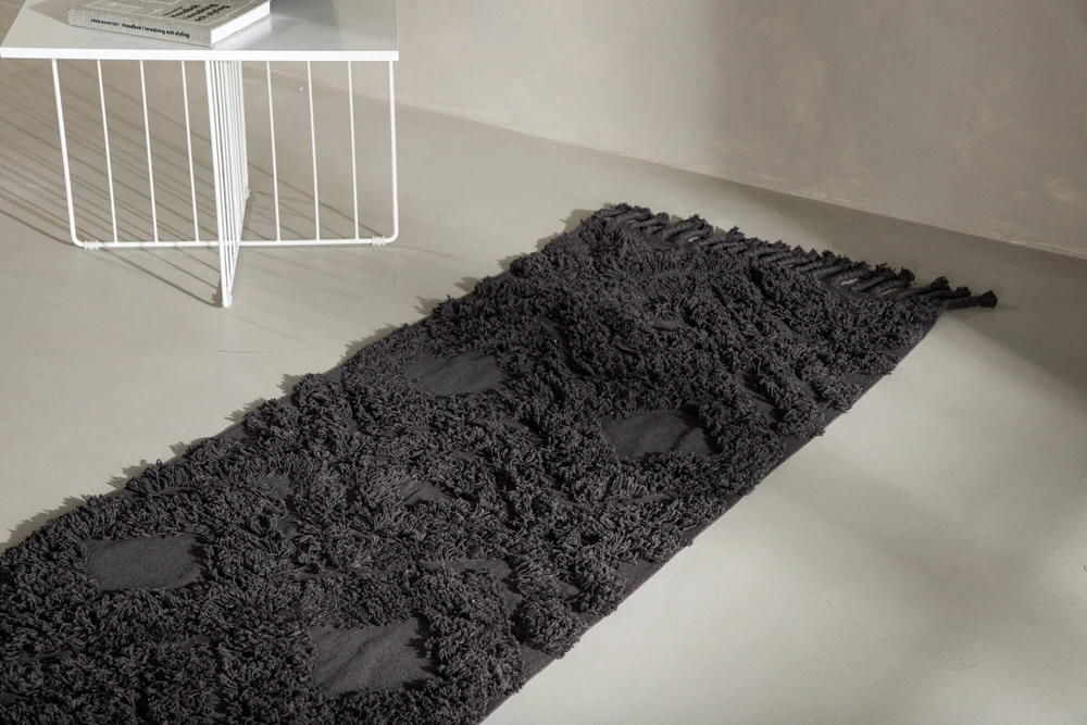Venture Design Kilimas, Hilma medvilnės, 200x70 cm, Tamsiai pilkas