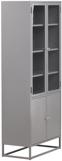 Venture Design Knygų lentyna, aptraukta bakalu, 41x190x80 cm, šviesiai pilka