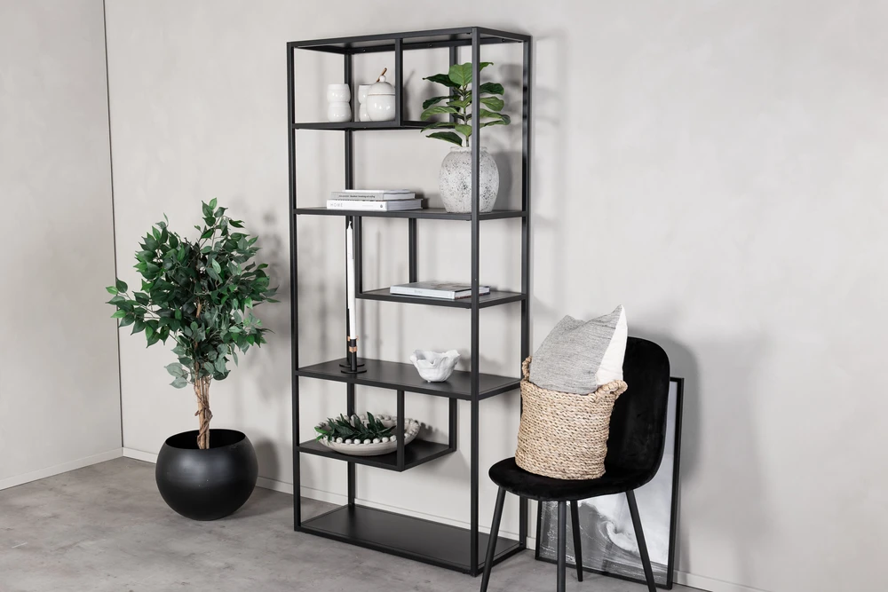 Venture Design Knygų spinta 85x35x188 cm Juodas plienas