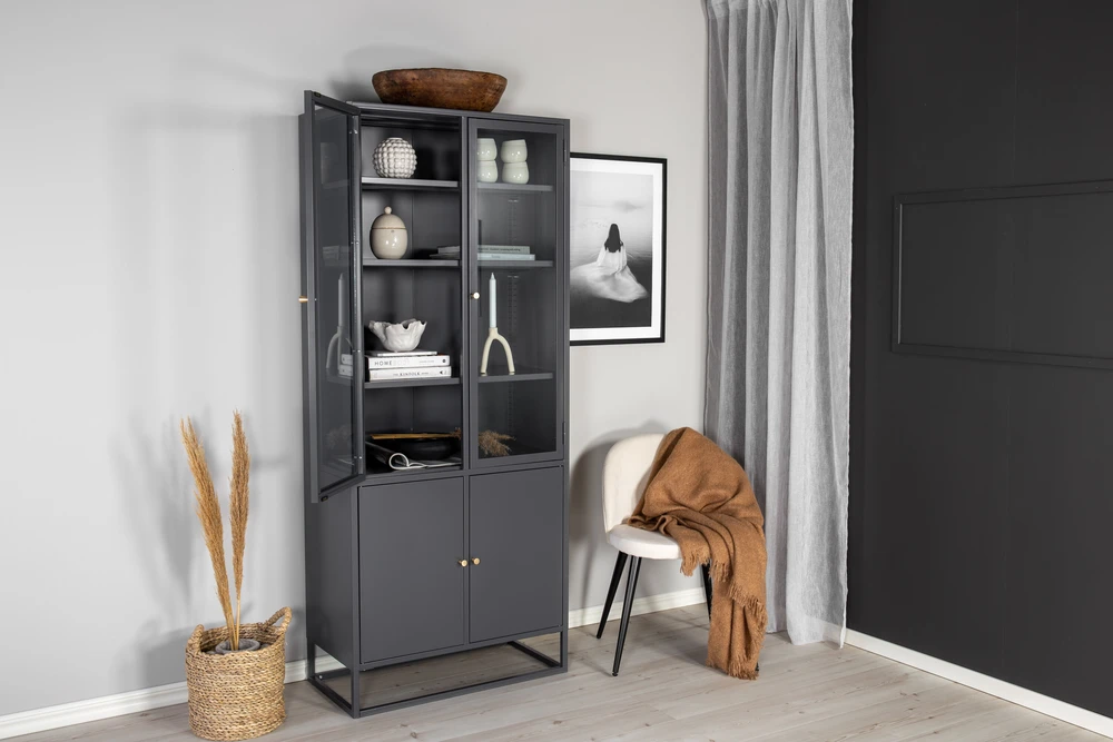 Venture Design Knygų spinta Bakal 80x40.5x190 cm šviesiai pilkas plienas