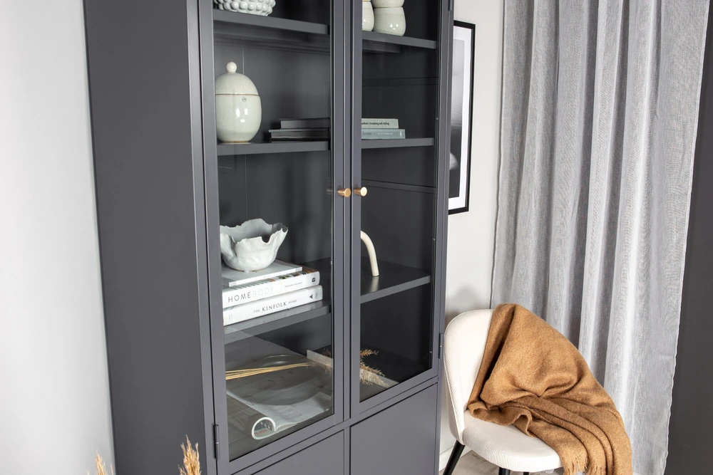 Venture Design Knygų spinta Bakal 80x40.5x190 cm šviesiai pilkas plienas