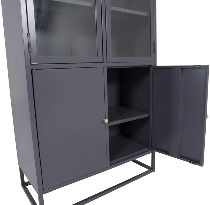 Venture Design Knygų spinta Bakal 80x40.5x190 cm šviesiai pilkas plienas