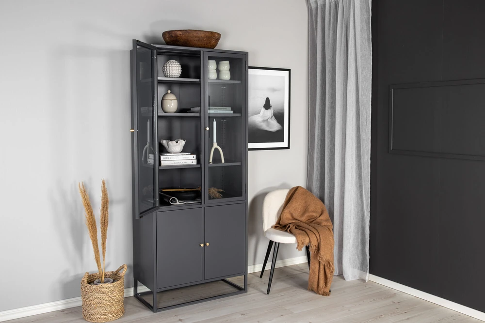 Venture Design Knygų spinta Bakal 80x40.5x190 cm šviesiai pilkas plienas