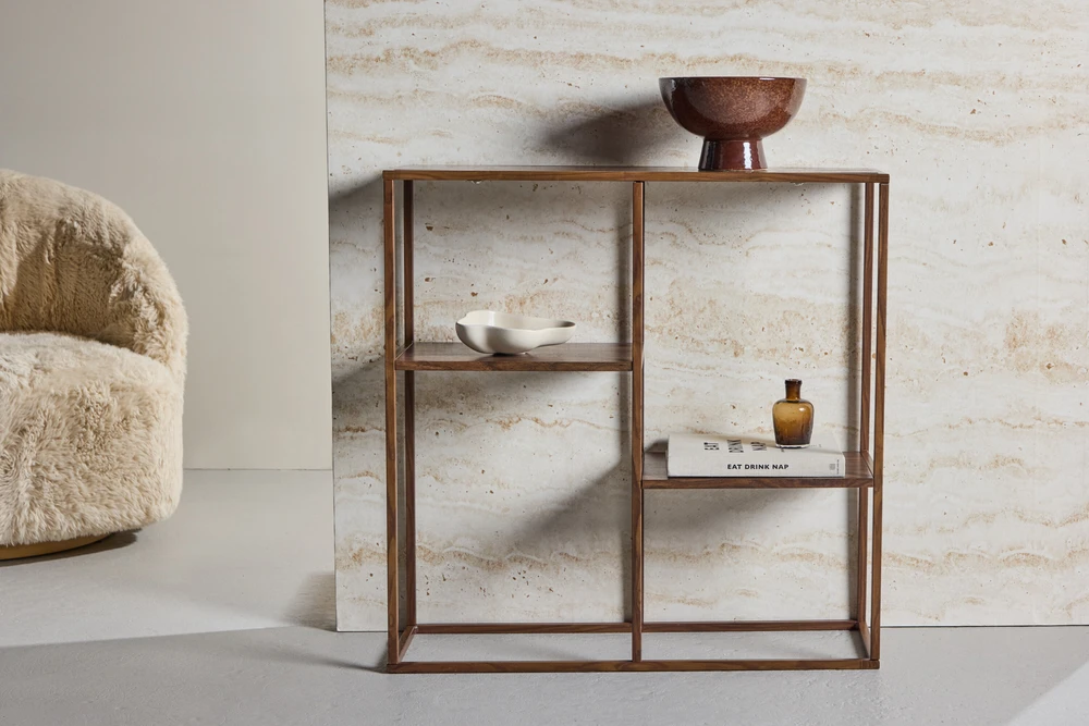 Venture Design Knygų spinta Staal 80x26x81 cm Graikinis riešutas Plienas
