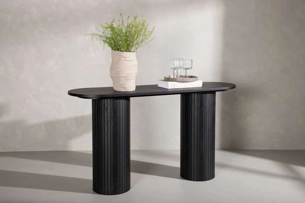 Venture Design Konsolinis stalas, Bianca, 40x130 cm, Juodas