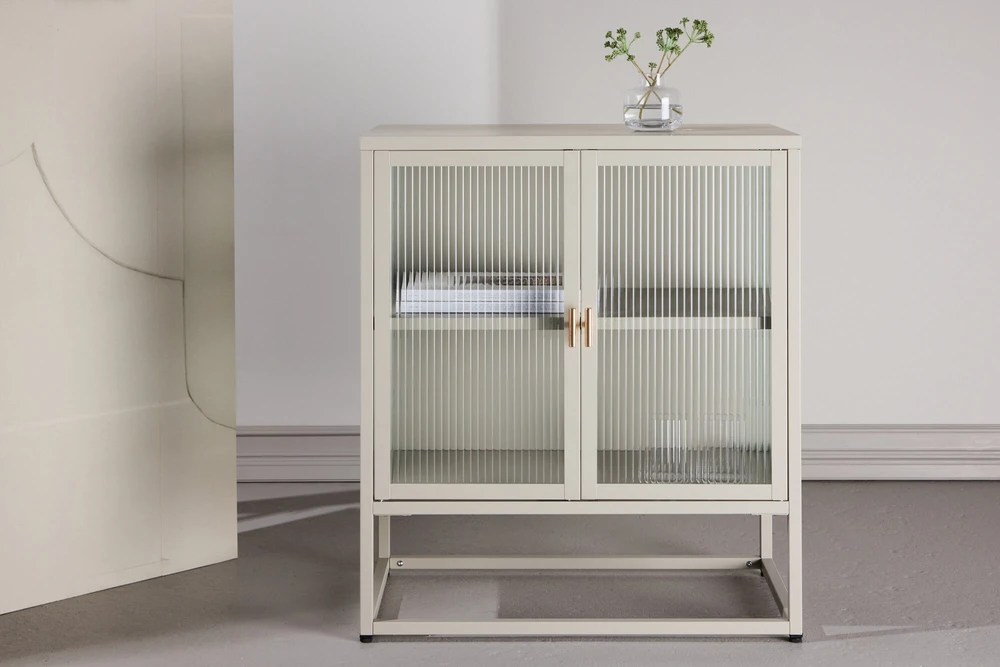 Venture Design Laikymo spintelė Garis smėlio spalvos, stiklas, plienas