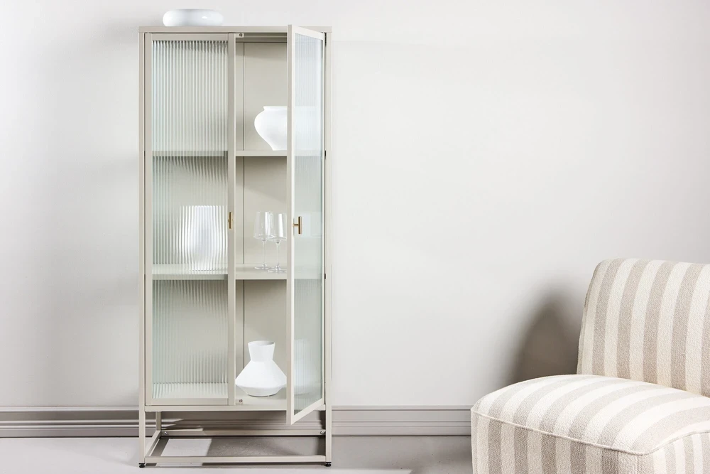 Venture Design Laikymo spintelė Garis smėlio spalvos, stiklas, plienas