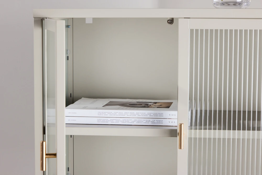 Venture Design Laikymo spintelė Garis smėlio spalvos, stiklas, plienas