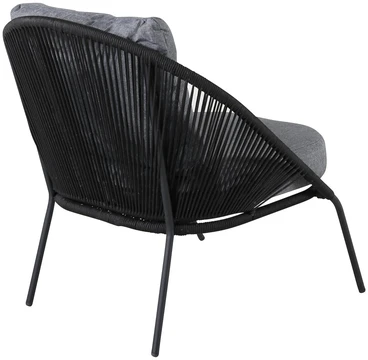 Venture Design Lounge kėdė Lindos 52x60 cm Juoda poliesterio virvė