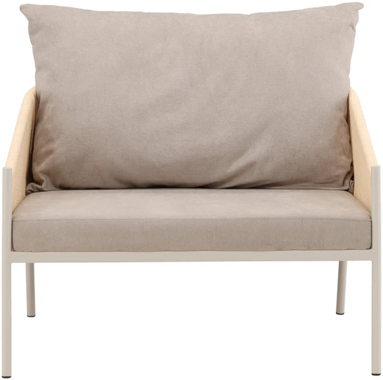 Venture Design Lounge kėdė Louie 94x74 cm Smėlio spalvos lininis audinys plieno rėmas