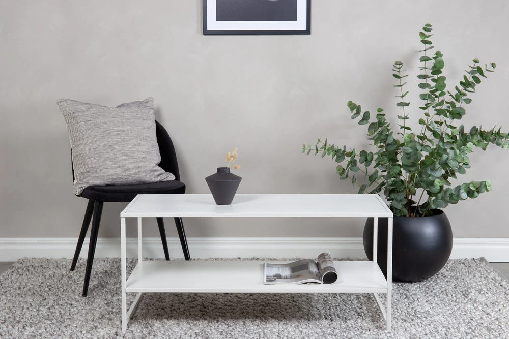 Venture Design Pabaigos stalas, Plienas, 43x102 cm, Balta