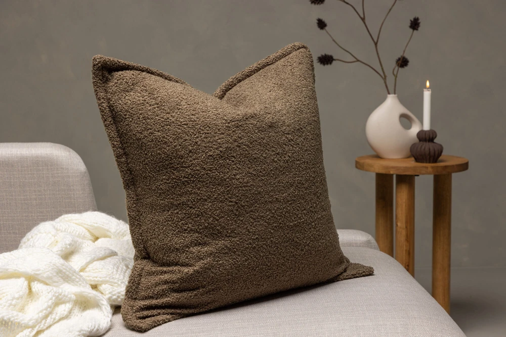 Venture Design Pagalvės užvalkalas, Tuva Teddy kailis, 60x60 cm, rudas