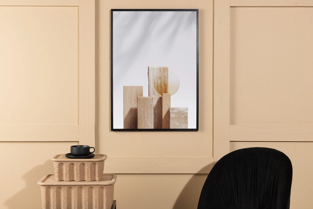 Venture Design Plakatas, mediniai blokai, 30x40 cm, kreminė