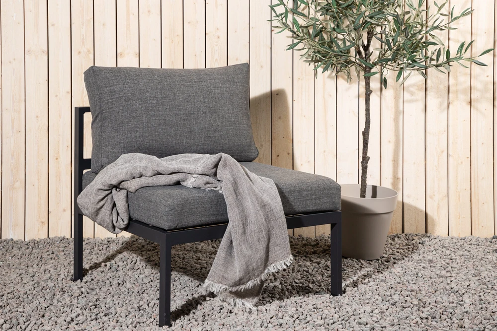Venture Design Poilsio kėdė Copacabana 70x70x30 cm juoda, aliuminis