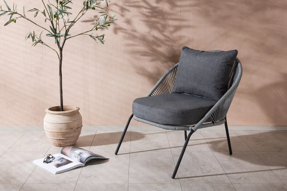 Venture Design Poilsio kėdė, Lindos 2 vnt., 85x78x73 cm, Pilka
