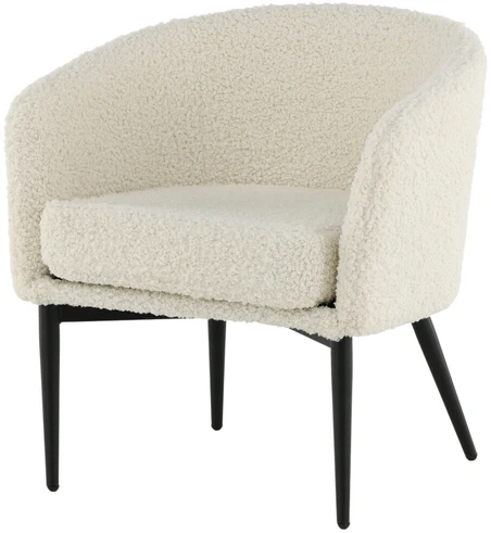 Venture Design Poilsio kėdė, pūkuota, 64x70x66 cm, balta
