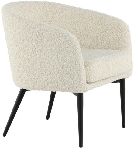 Venture Design Poilsio kėdė, pūkuota, 64x70x66 cm, balta