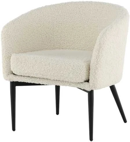 Venture Design Poilsio kėdė, pūkuota, 64x70x66 cm, balta