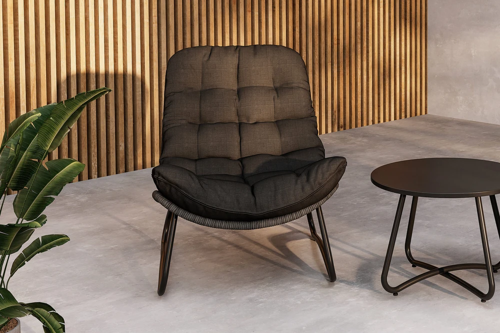 Venture Design Poilsio komplektas Cala pilkas juodas plienas