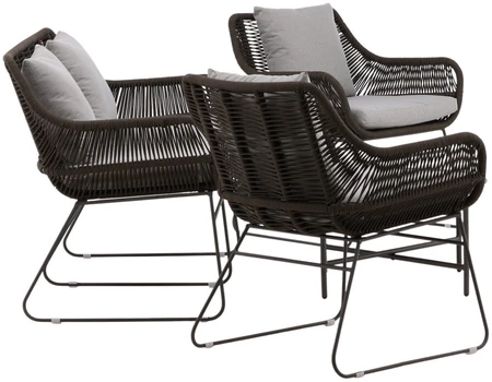 Venture Design Poilsio komplektas, Davao, Sofa: 73x133x73 cm, Stalas: 70x40 cm, Kėdė: 73x70x73 cm, Tamsiai pilka