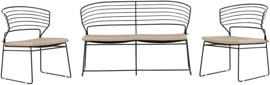 Venture Design Poilsio komplektas, Milano, 66x76x59 cm, Juoda