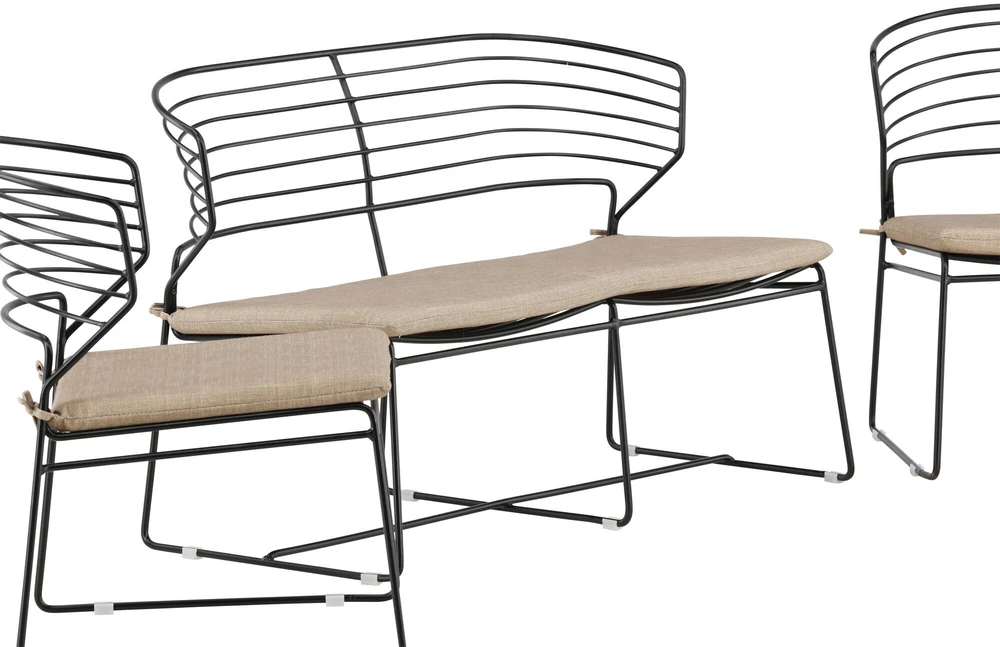 Venture Design Poilsio komplektas, Milano, 66x76x59 cm, Juoda