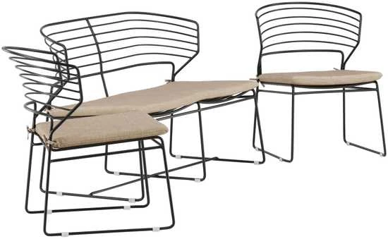 Venture Design Poilsio komplektas, Milano, 66x76x59 cm, Juoda