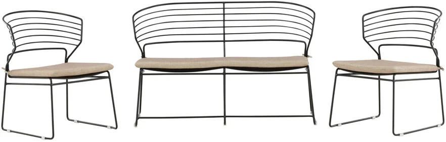 Venture Design Poilsio komplektas, Milano, 66x76x59 cm, Juoda