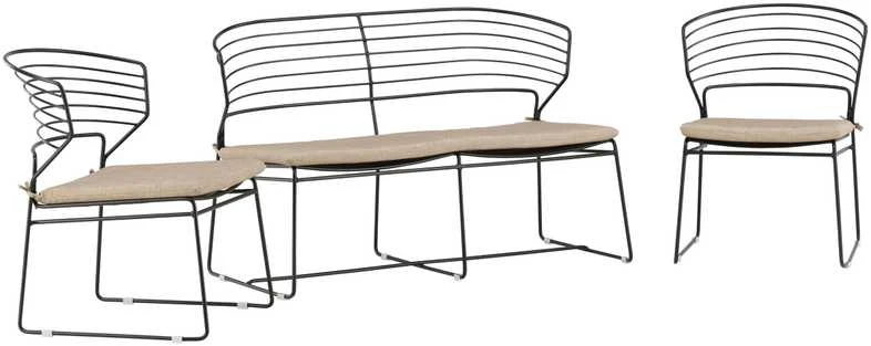 Venture Design Poilsio komplektas, Milano, 66x76x59 cm, Juoda