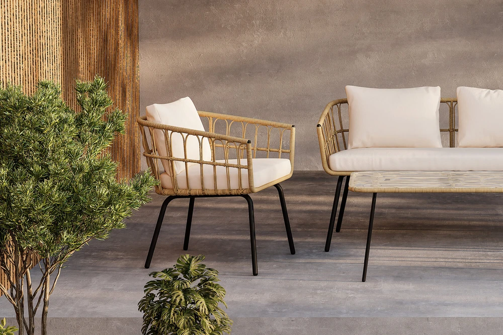 Venture Design Poilsio komplektas, rotangas, juodas