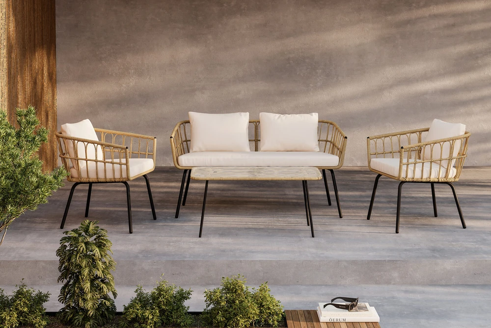 Venture Design Poilsio komplektas, rotangas, juodas