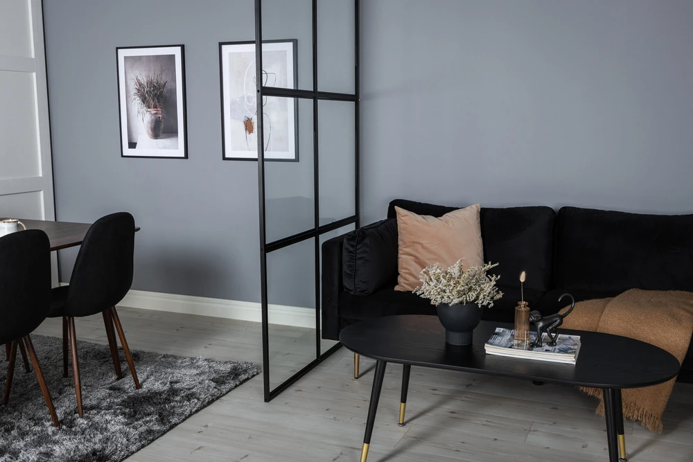 Venture Design Pramoninis sieninis, Leif, 120x210 cm, Juodas