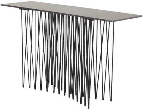 Venture Design Priešais stalas, akmuo, 74x130x37 cm, juodas