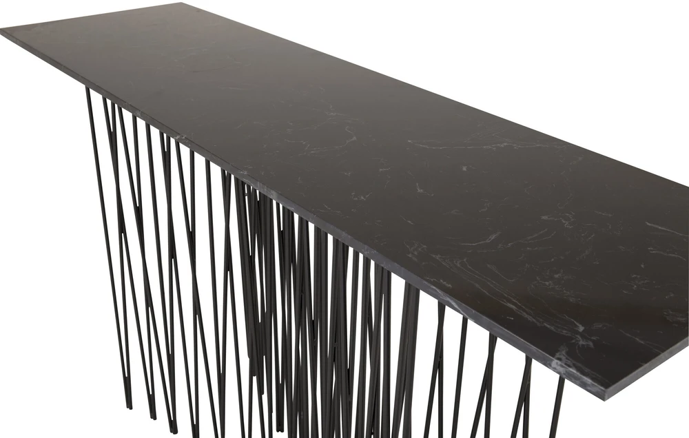 Venture Design Priešais stalas, akmuo, 74x130x37 cm, juodas