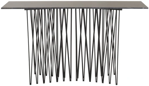 Venture Design Priešais stalas, akmuo, 74x130x37 cm, juodas