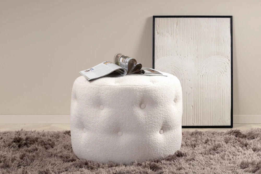 Venture Design Pufas, Benjaminas, 44x55 cm, Balta