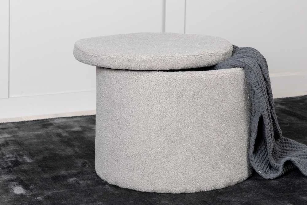 Venture Home Pufas Dunken, pilkos spalvos, 51x51x43cm, teddy audinys