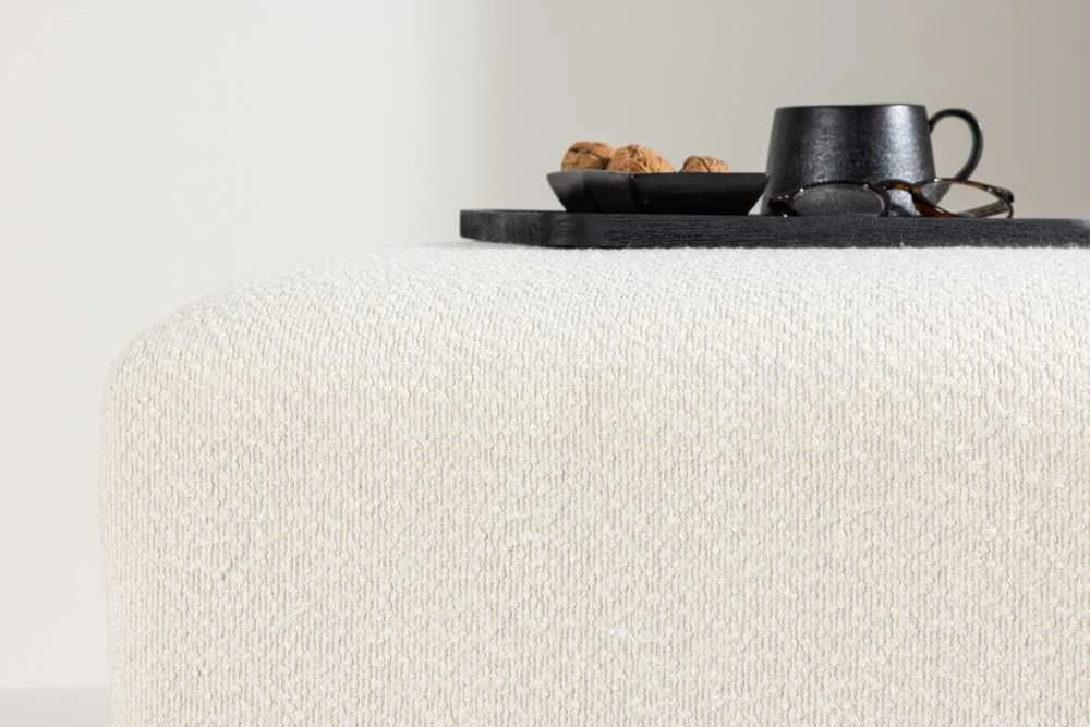 Venture Design Pufas, Ivy, 100x70x45 cm, Balta