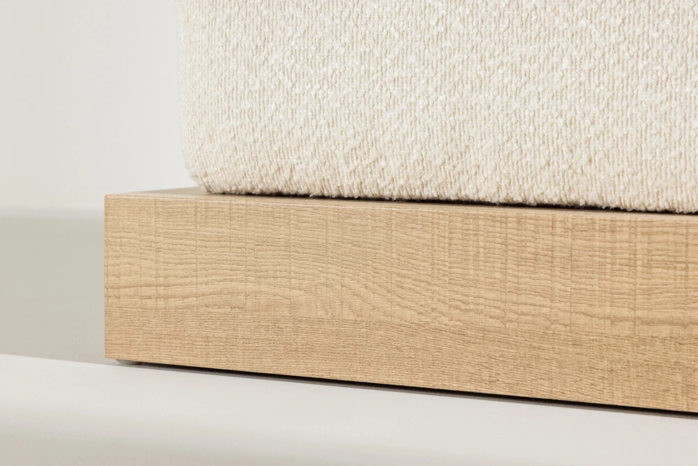 Venture Design Pufas, Ivy, 100x70x45 cm, Balta